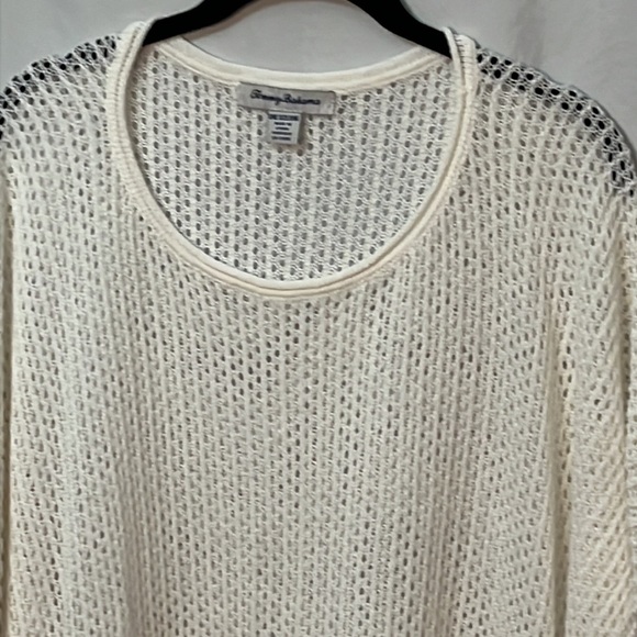 Tommy Bahama Womens Lightweight Cover Up Top White Linen Sweater One Size - Picture 2 of 8